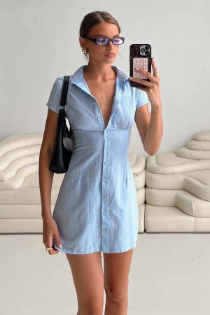 Motley Mini Dress Blue Stripe