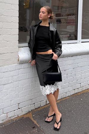 Anchored Midi Skirt Noir