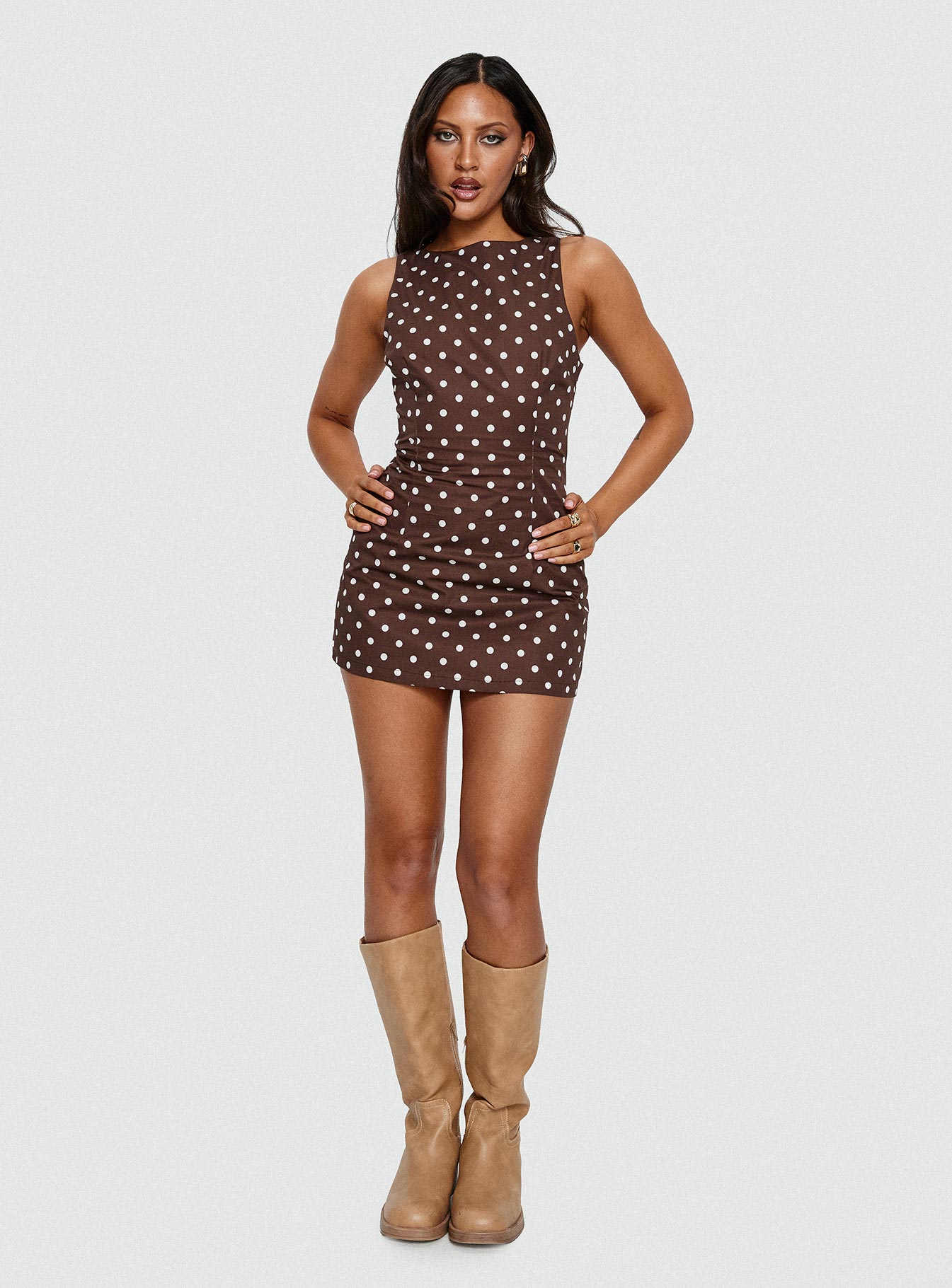 Yumiko Romper Brown Polka Dot - Image 9