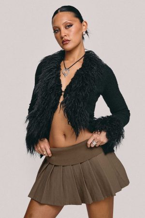 Fantasies Pleated Mini Skort Grey