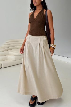 Bohemian Spirit Maxi Skirt Beige