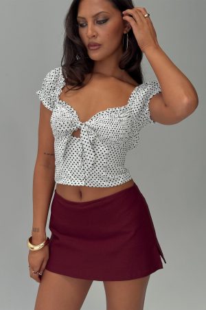 Can't Sleep Skort Burgundy