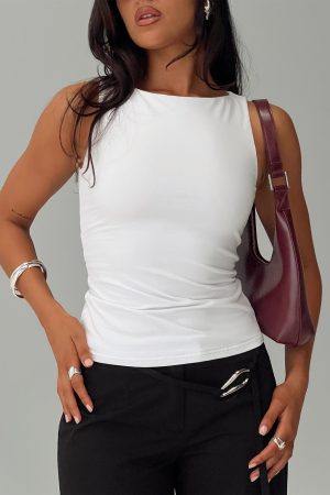 Lose Your Number High Neck Top White