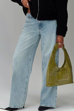 Edge Of Town Mid Rise Straight Leg Jeans Vintage Blue
