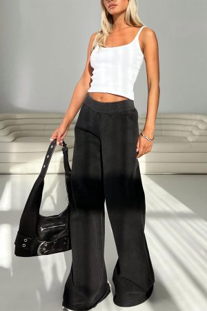 Summits Flared Track Pants Washed Black