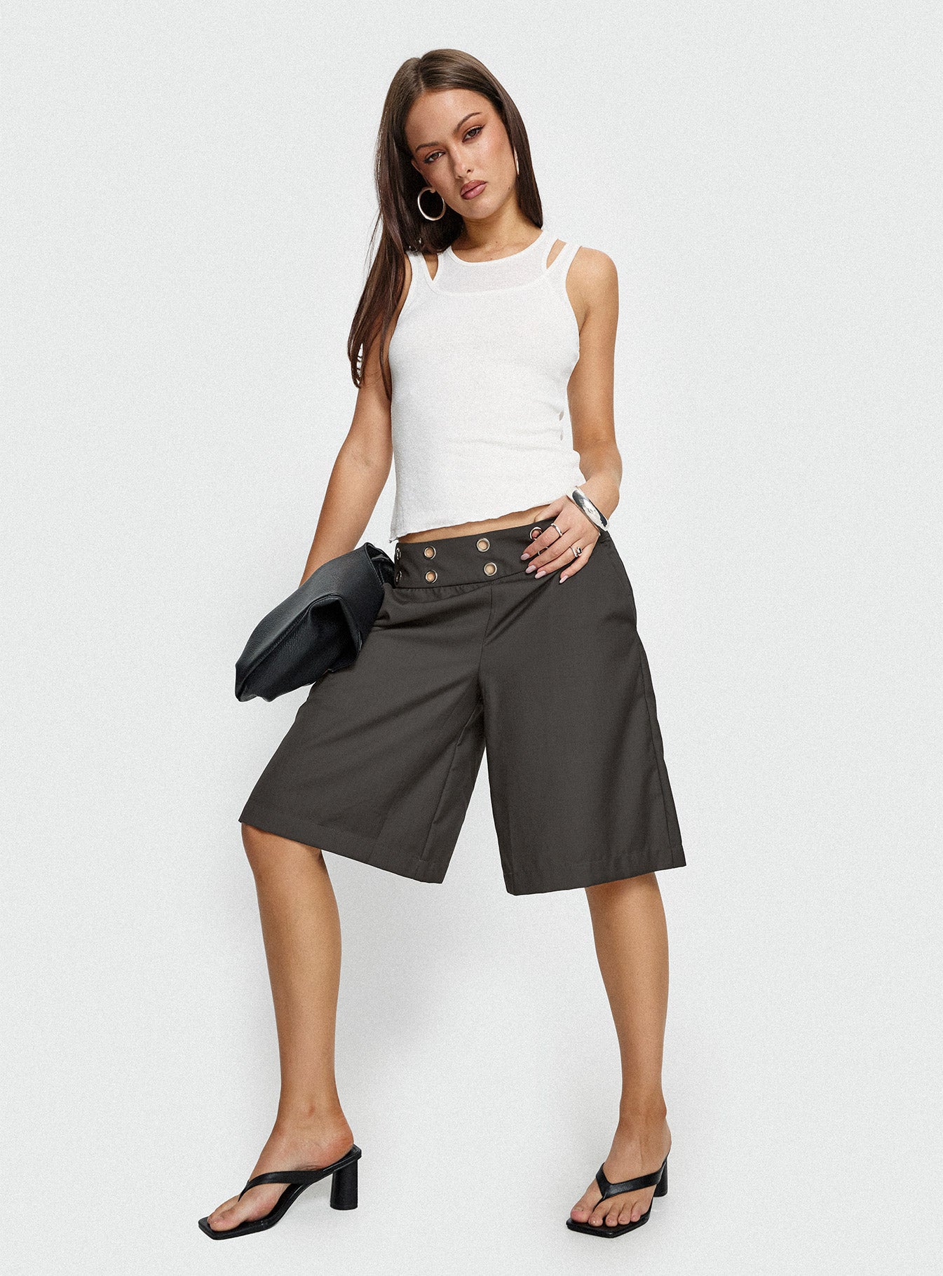 Teza Eyelet Jorts Grey - Image 2