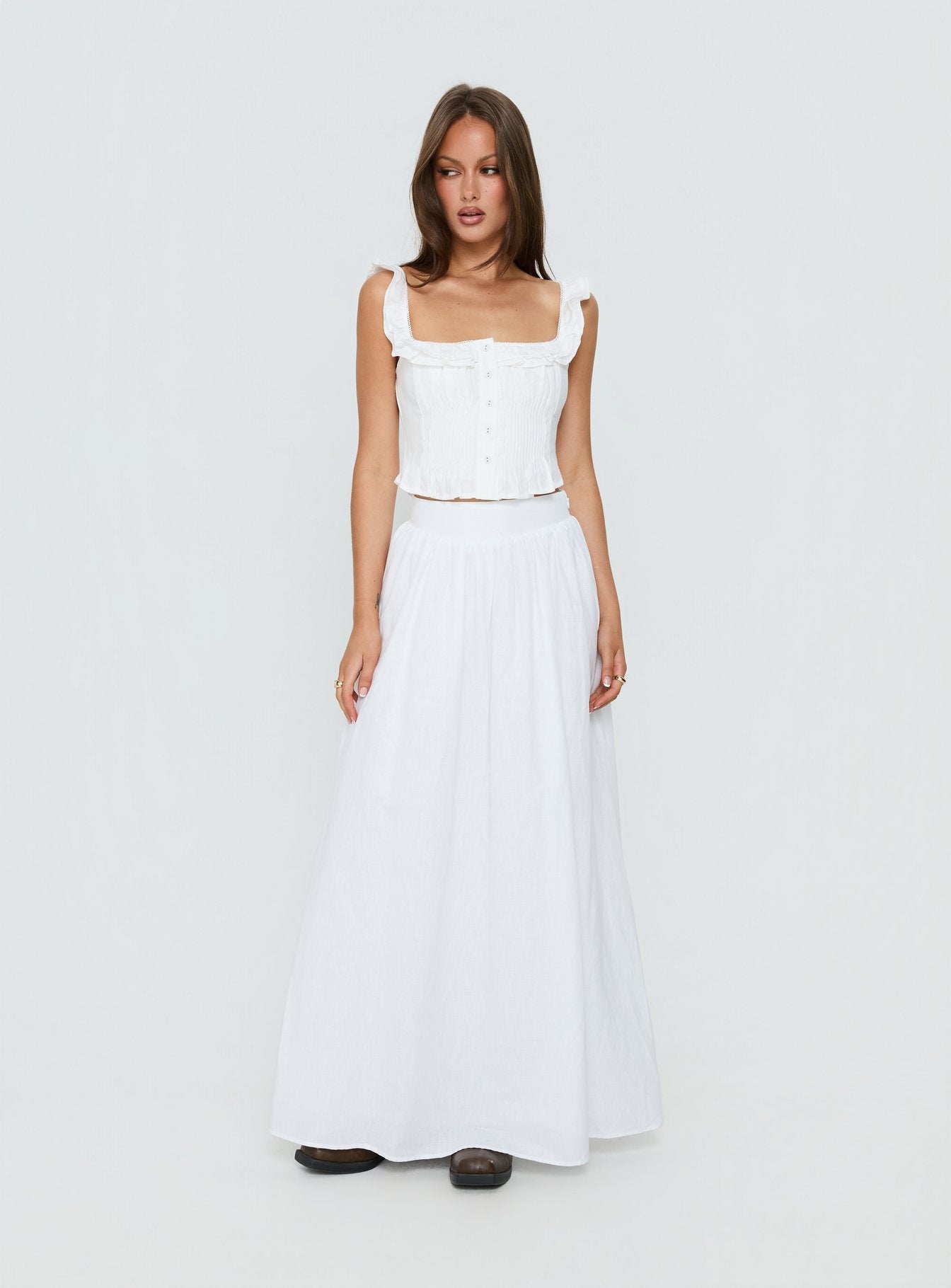 Valerio Maxi Skirt White - Image 2