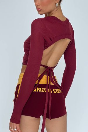 ASU Foldover Shorts Maroon