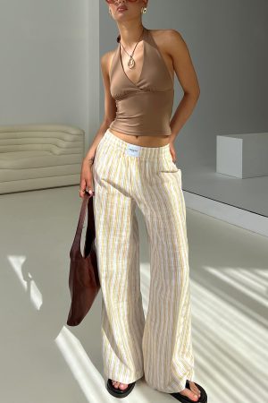 Beach House Pants Yellow Stripe