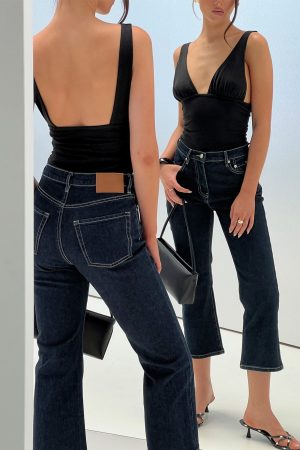 Cindee High Rise Cropped Jeans Raw Indigo