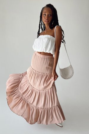 Miriah Maxi Skirt Beige