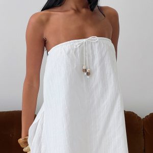 Isafelia Strapless Playsuit Off White