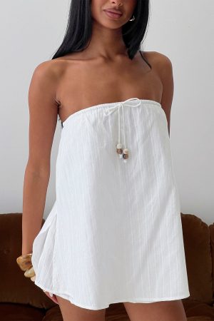 Isafelia Strapless Playsuit Off White