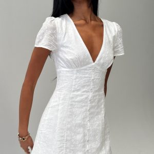 Loveliness Playsuit White Anglaise