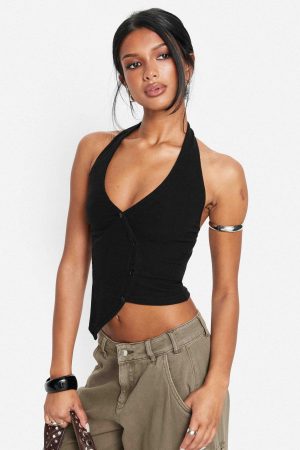Avrilla Wrap Knit Top Black