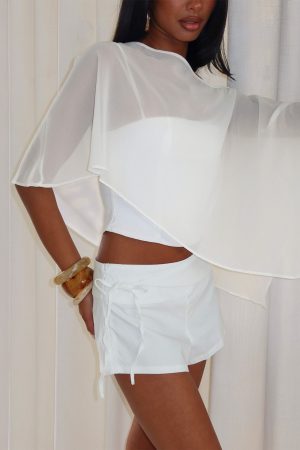 Senzo Wrap Shorts White