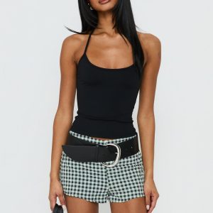 Sarajane Seer Sucker Shorts Blue Check