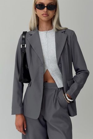 Relaxed Blazer Charcoal