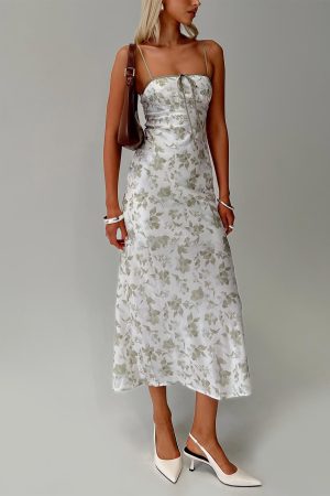 Vasiliki Maxi Dress White / Green Floral