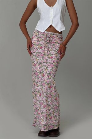 Emily Maxi Skirt Pink Floral