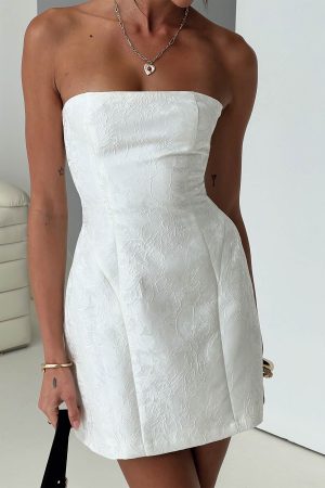 Heaven Sent Strapless Mini Dress White