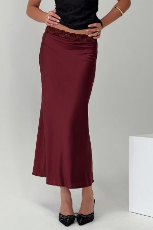The Charmaine Maxi Skirt Burgundy