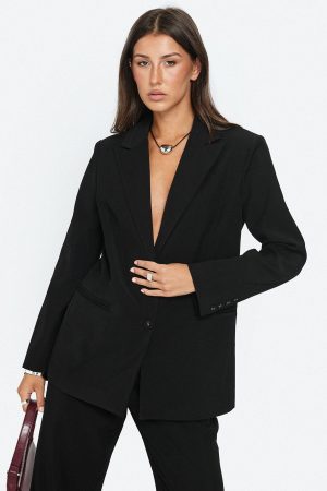 Crowd Pleaser Oversized Blazer Black