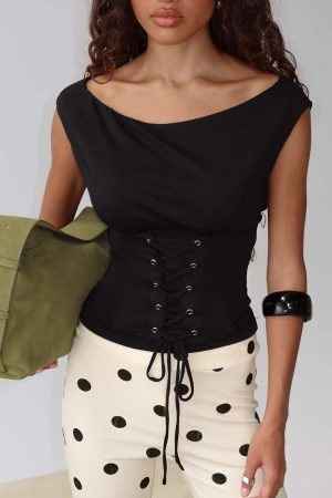 Unbothered Corset Top Black