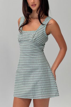 Dasha Mini Dress Blue / Brown Check