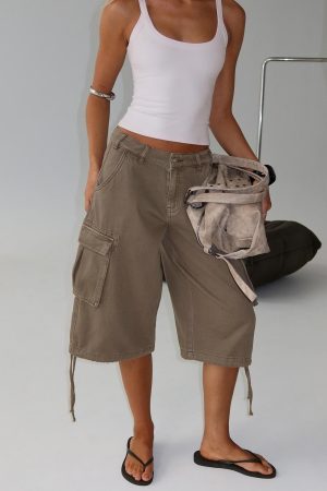 Hudsen Longline Cargo Shorts Khaki
