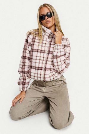 Vannessa Collared Jacket Pink Check