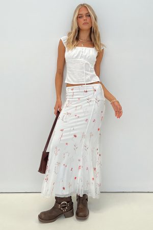 Breezewood Maxi Skirt White