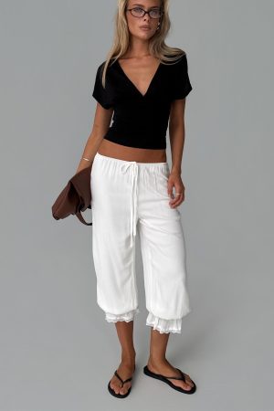 Basma Bloomer Trouser Pants Rayon White
