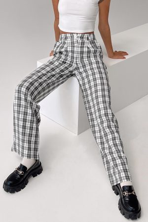 Archer Pants Grey Plaid