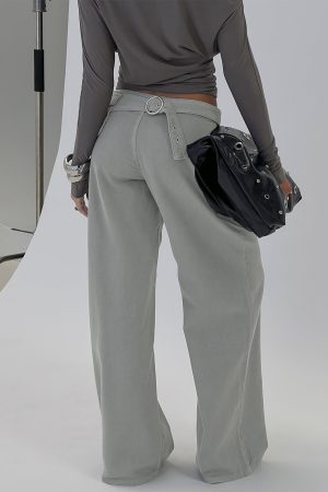 Incognito Low Rise Wide Leg Cargo Jeans Grey