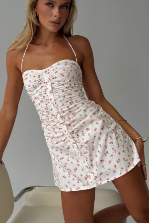 Meeley Halter Mini Dress Floral