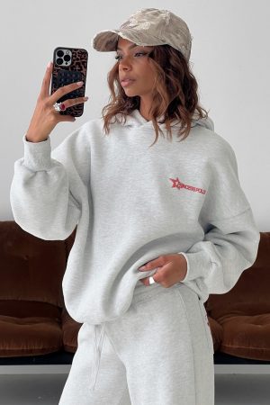 Princess Polly Stargirl Hoodie Grey Marle