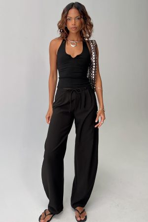 Triffid Barrel Leg Pants Black