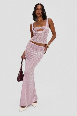 Kalei Maxi Skirt Pink Floral