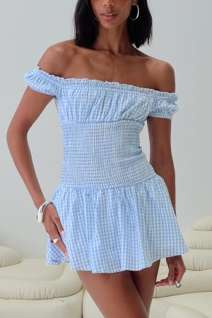 Count My Blessings Playsuit Blue Check