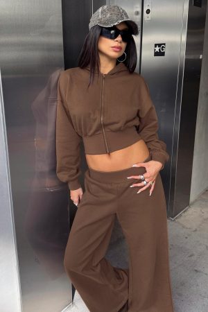 Daytime Cropped Blouson Hoodie Cocoa