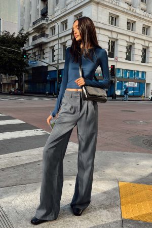 Archer Pants Pinstripe Grey