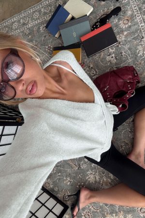 Daelan Wrap Knit Cardigan Grey Marle