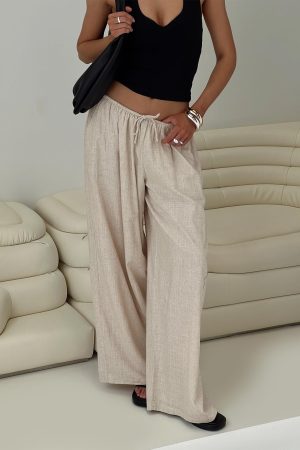 Beach Comber Linen Pant Beige