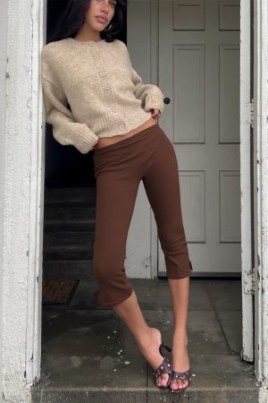 Trevonn Button Up Knit Cardigan Beige