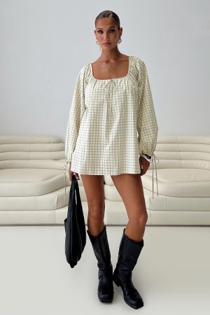 Preacher Playsuit White Check
