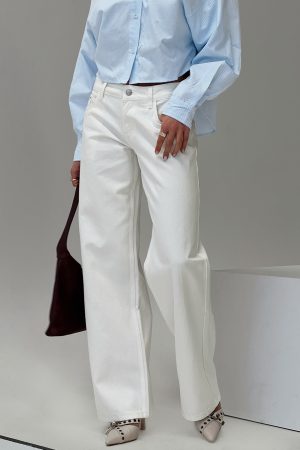 Ellanor Low Rise Straight Leg Jeans White