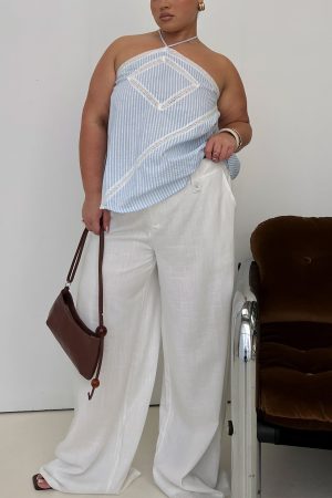 Pedra Wide Leg Pant White Curve