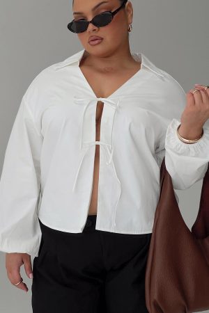 Rinon Long Sleeve Top White Curve