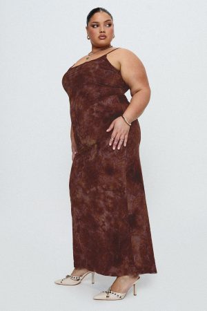 Knox Maxi Dress Chocolate Paisley Curve